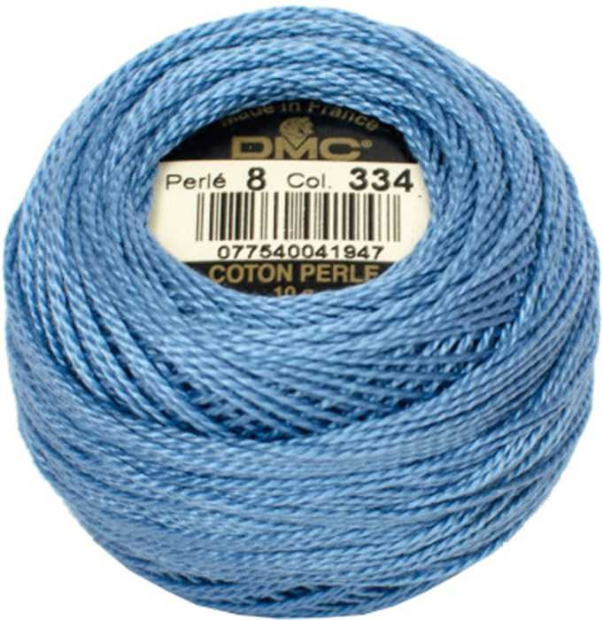 DMC Size 8 Perle Cotton Thread | 334 Medium Baby Blue | Size 8