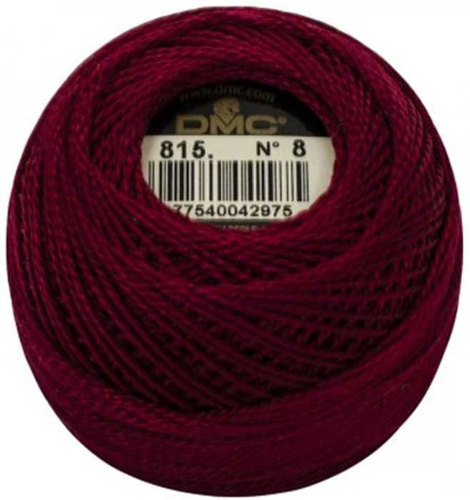 DMC Size 8 Perle Cotton Thread | 815 Md Garnet | Size 8