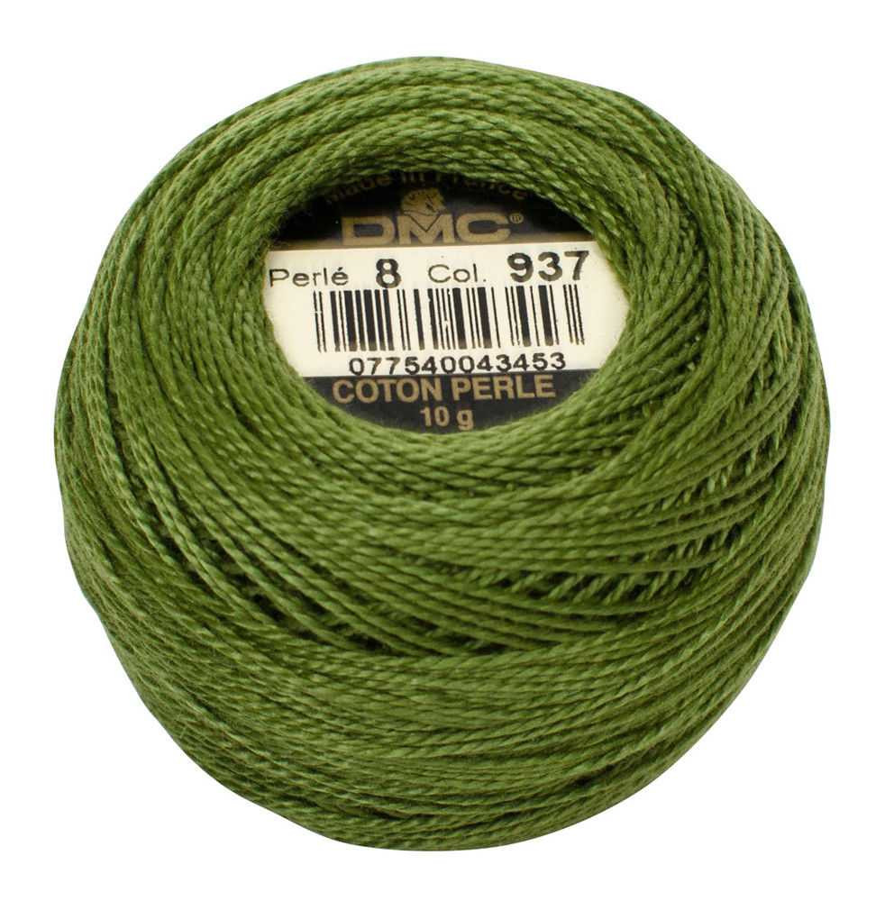 DMC Size 8 Perle Cotton Thread | 937 MD Avocado | Size 8