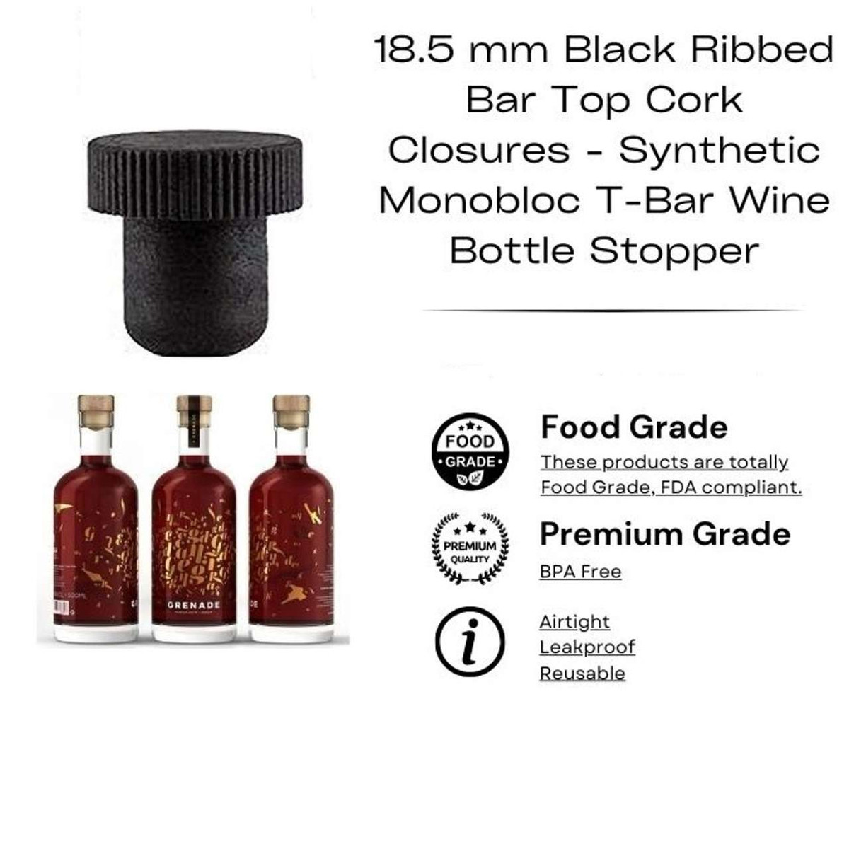 Nakpunar Bar top t-bar t-top liquor wine champagne bottle replacement reusable tasting cork