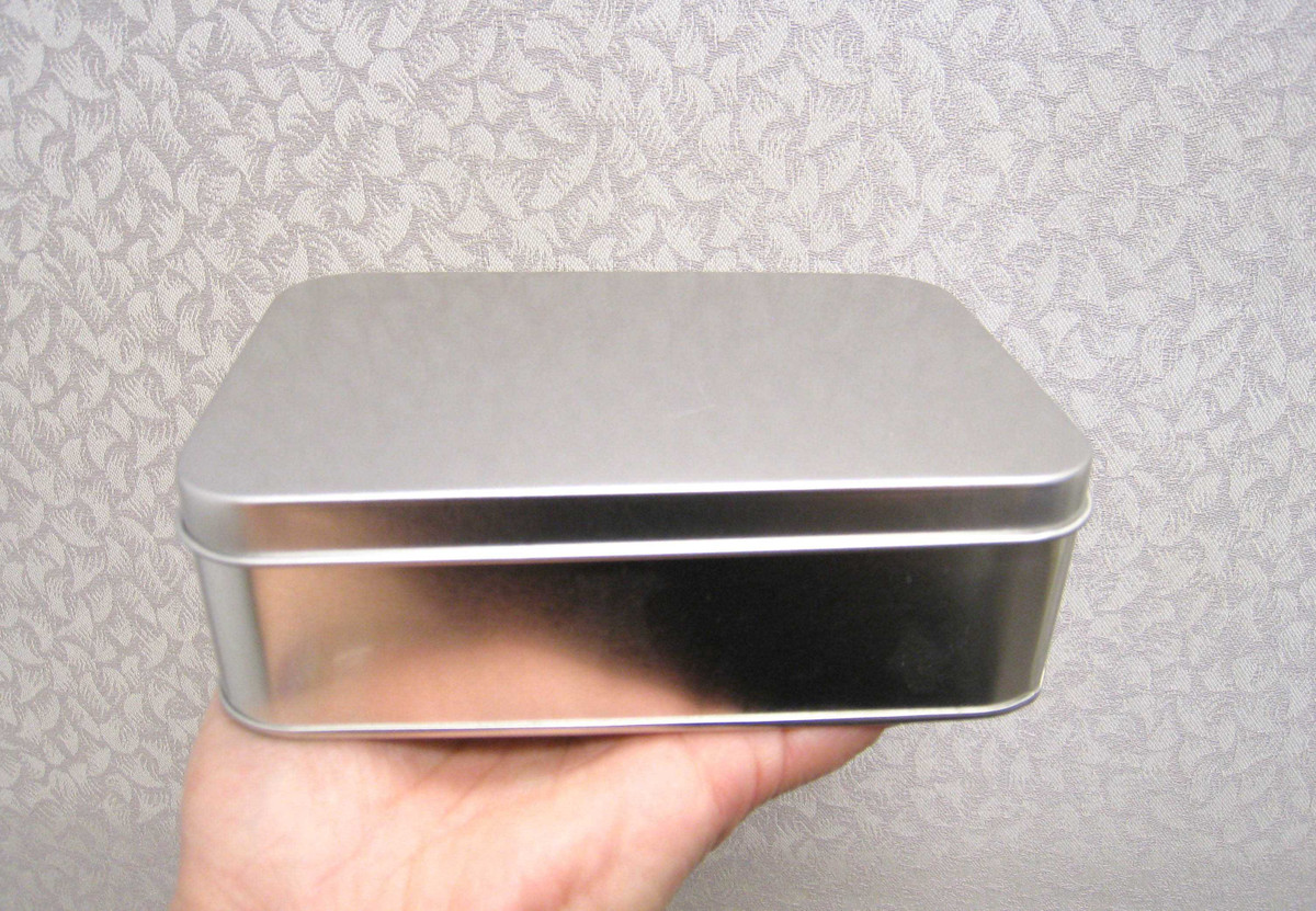 Rectangular Tea Tin with Solid Slip on Lid - 16 fl oz Low Profile
