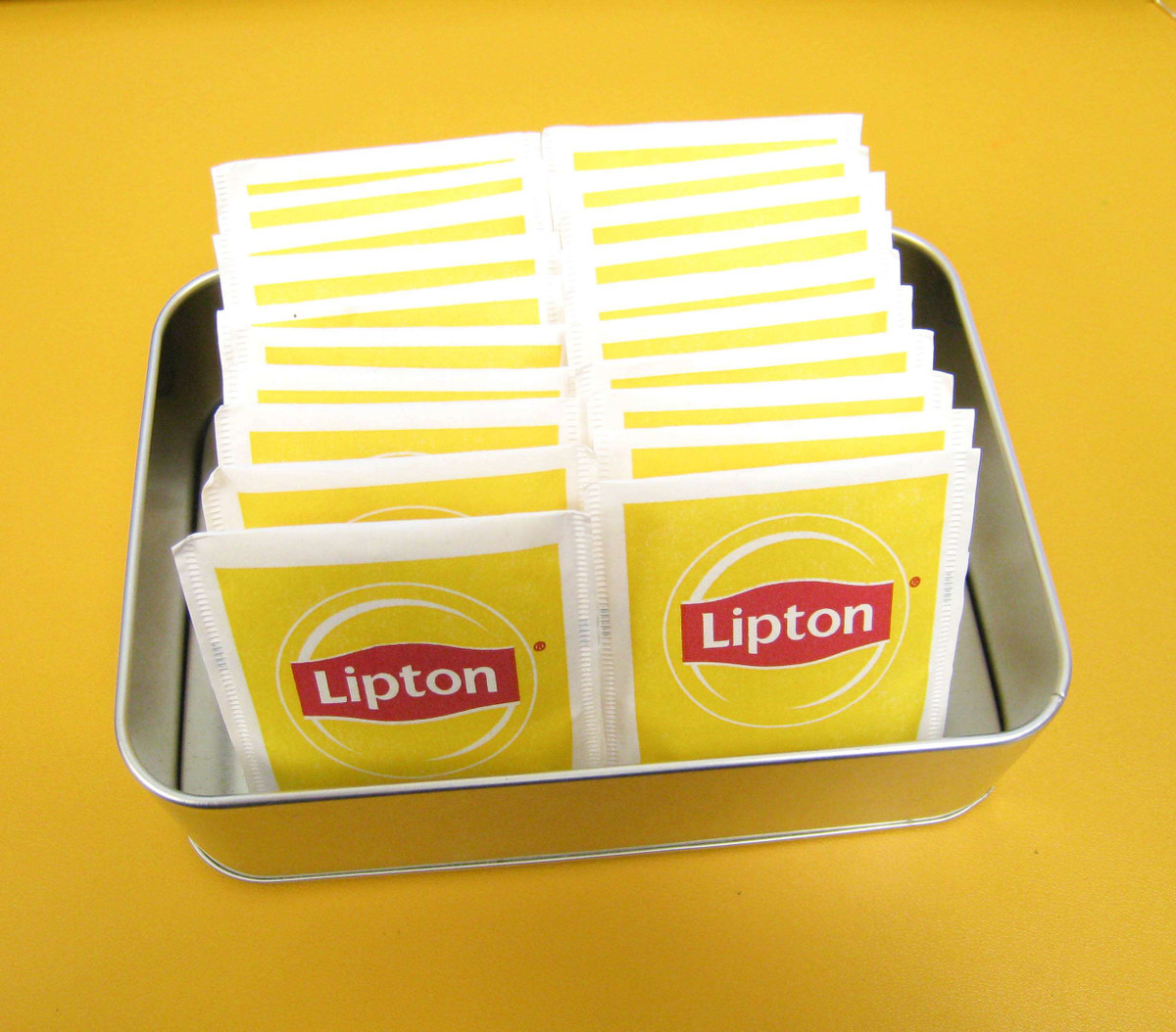 Rectangular Tea Tin with Solid Slip on Lid - 16 fl oz Low Profile