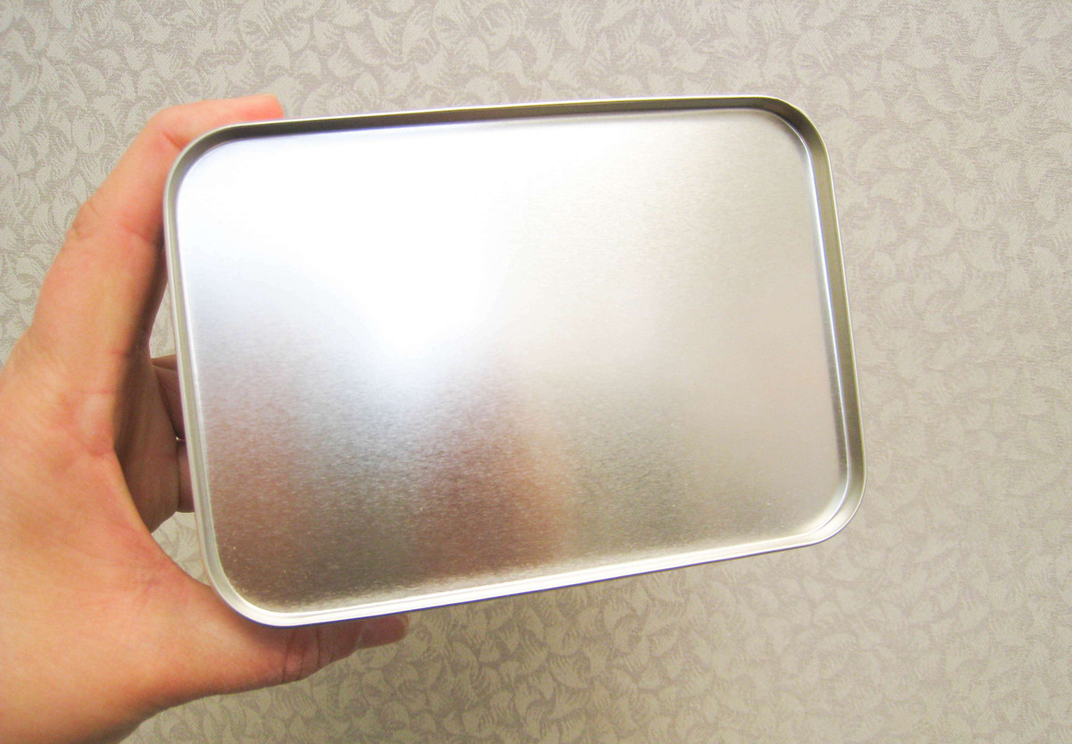 Rectangular Tea Tin with Solid Slip on Lid - 16 fl oz Low Profile