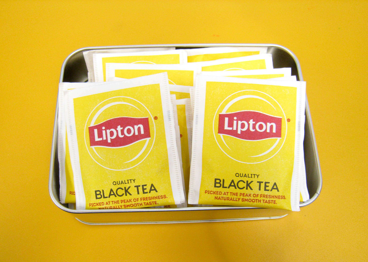 Rectangular Tea Tin with Solid Slip on Lid - 16 fl oz Low Profile