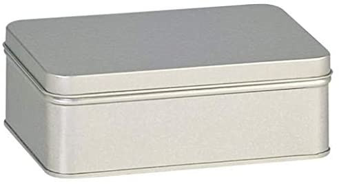Rectangular Tea Tin with Solid Slip on Lid - 16 fl oz Low Profile