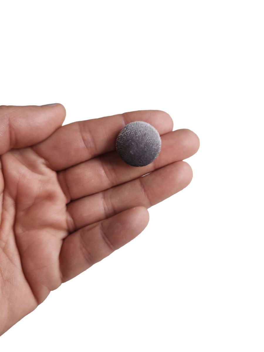 Gray Velvet Button