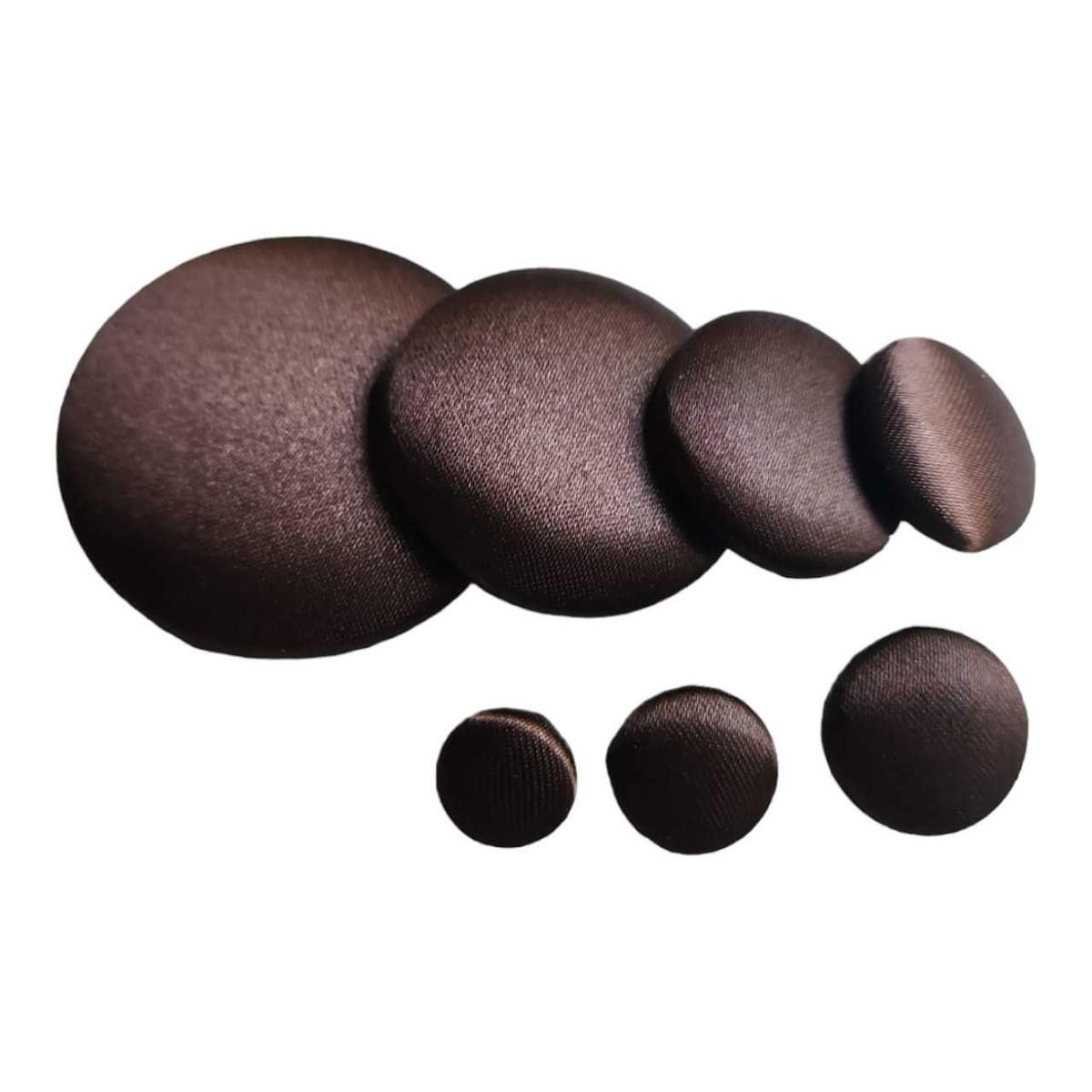 Dark Brown Satin Button