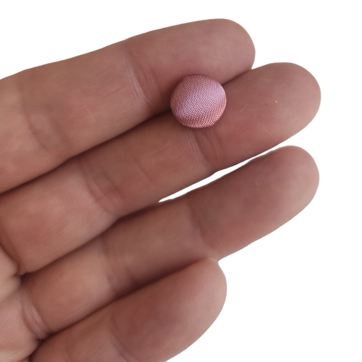 3/8 in Dark Mauve Satin Button with Canvas Back