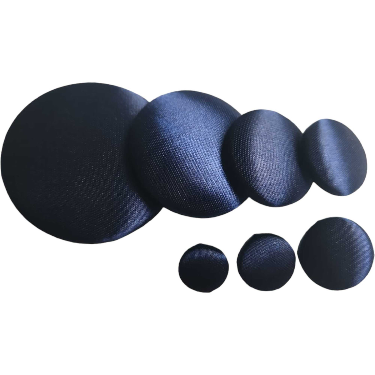 Navy Blue Satin Button