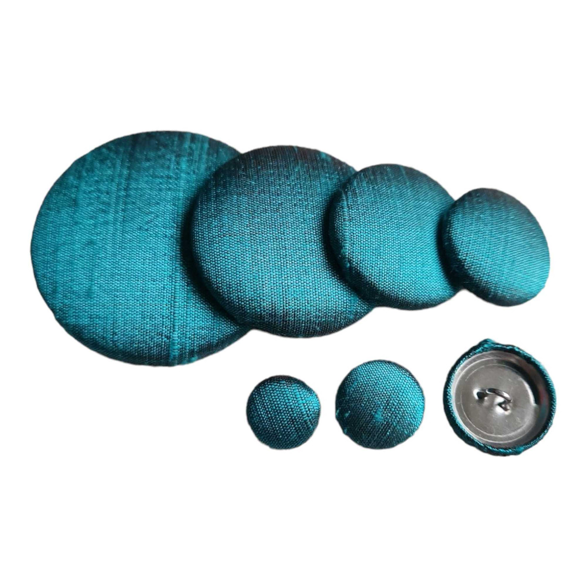 Peacock blue Silk Dupioni Button | Silk Dupioni Buttons