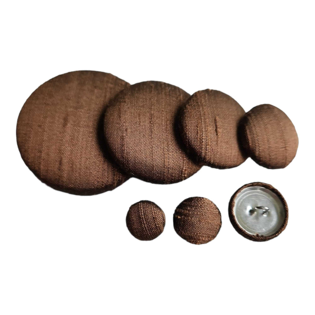 Medium Brown Silk Dupioni Button | Silk Dupioni Buttons