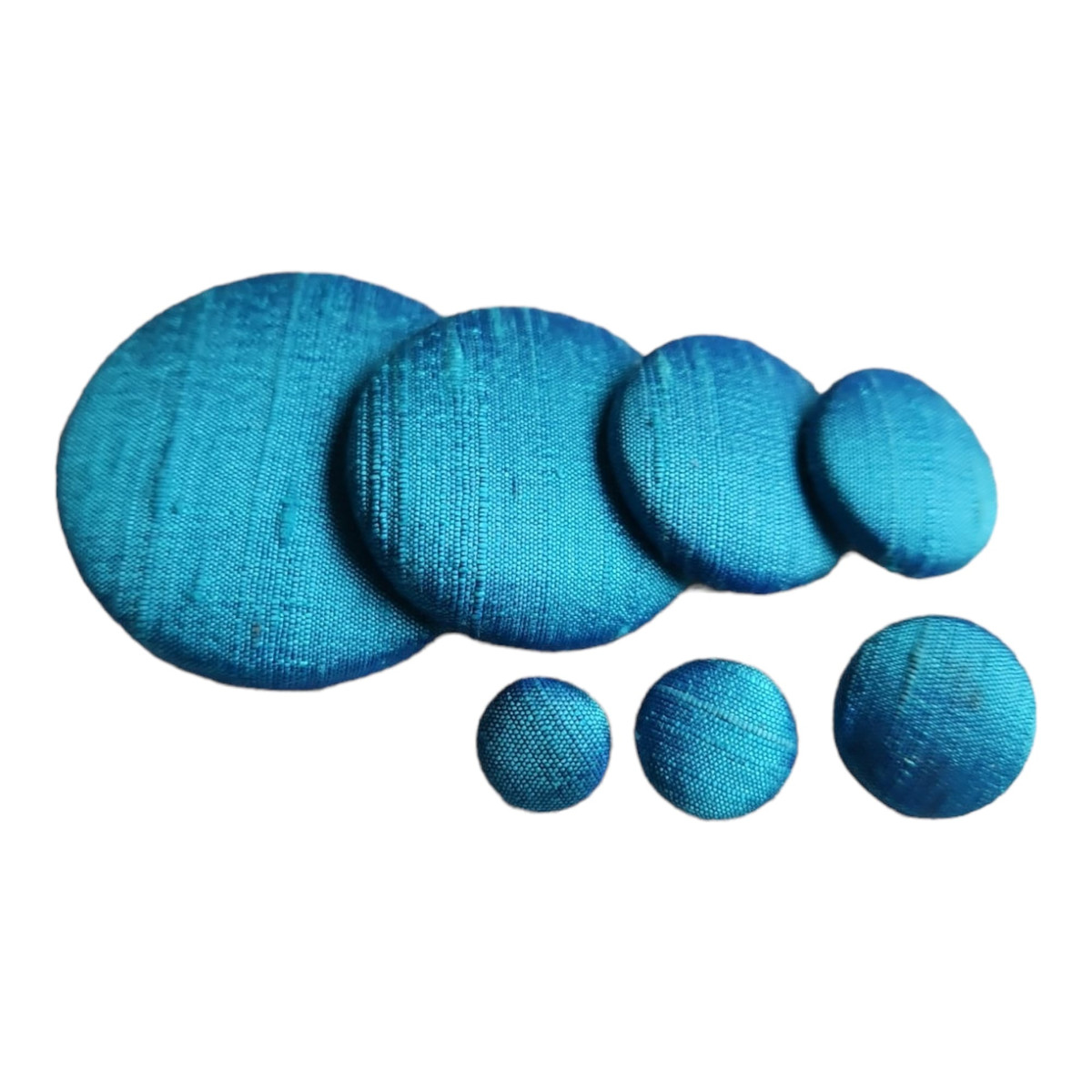 Dark Turquoise Silk Dupioni Button