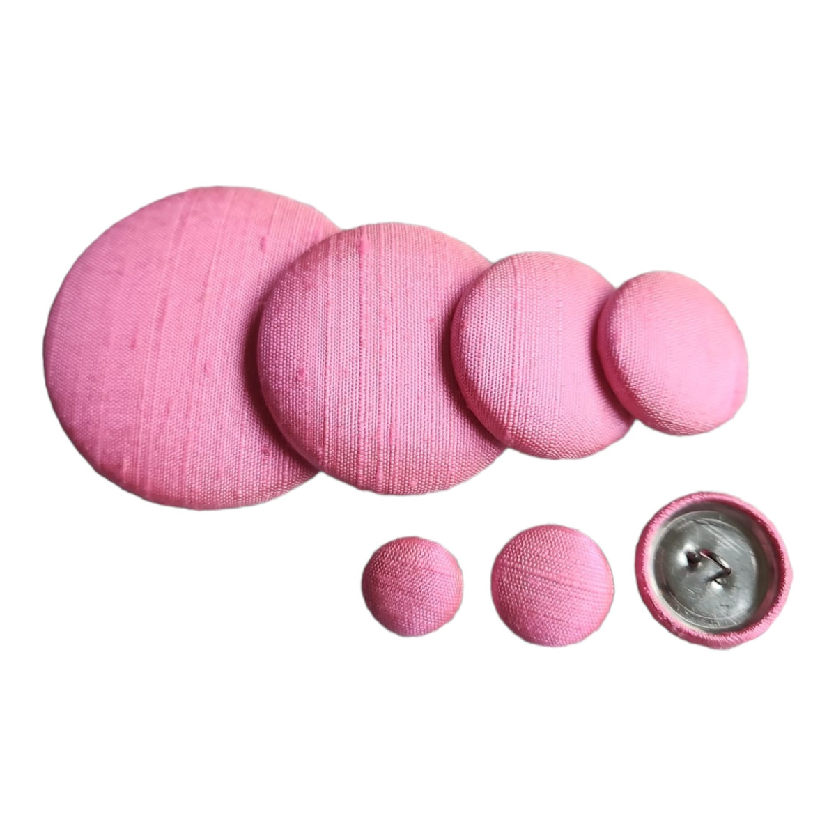 Baby Pink Silk Dupioni Button