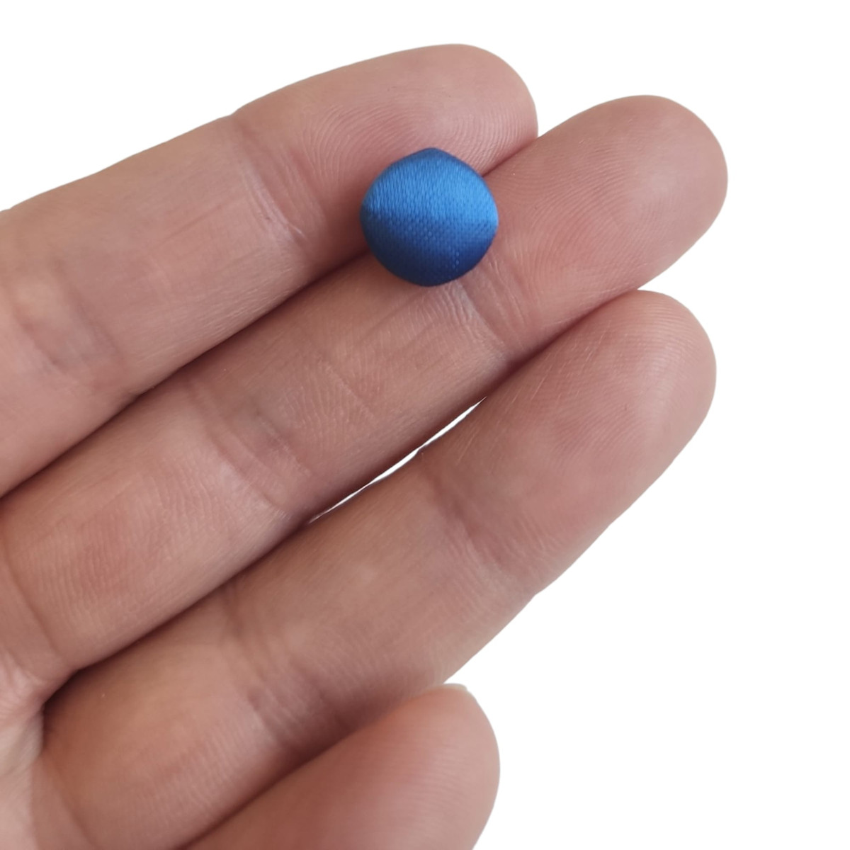 3/8 in Royal Blue Silk Satin Button with Canvas Back