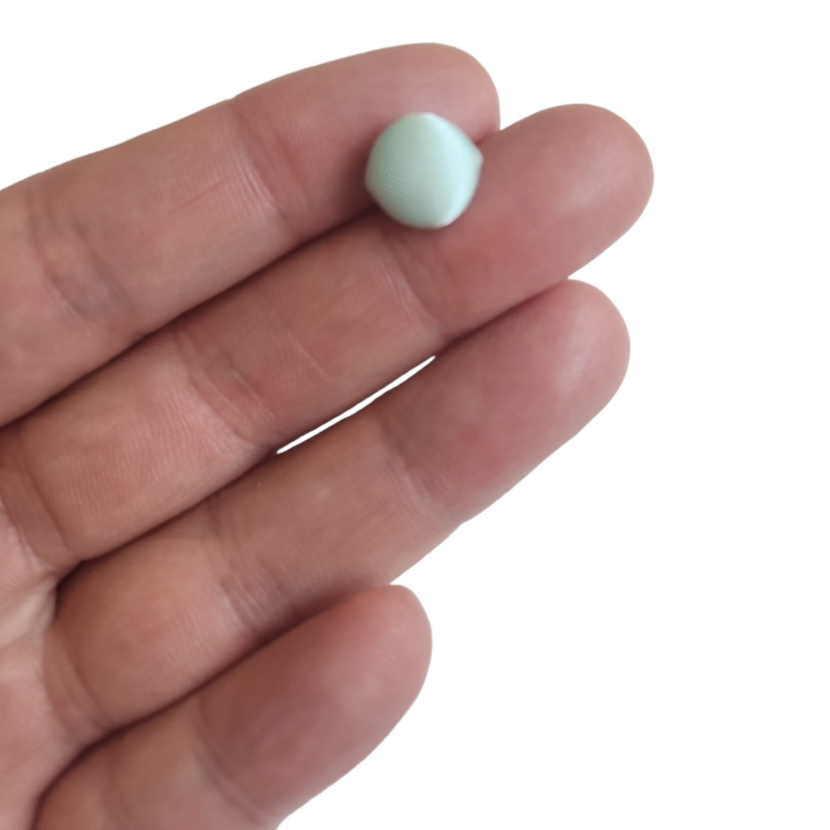 3/8 in Baby Blue Silk Satin Button with Canvas Back
