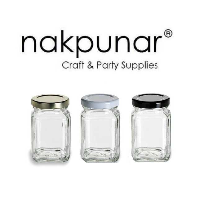 3.75 oz Victorian Square Glass Jar with Lid (110 ml) | Square Jars