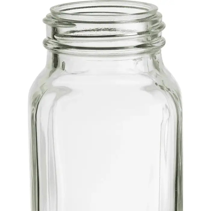 6 oz Glass French Square Spice Jar with Shaker and Your choice of Lid | Jars
