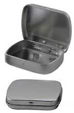 Small Rectangular Solid Top Hinged Tin 2.5" x 2" | Tin Containers