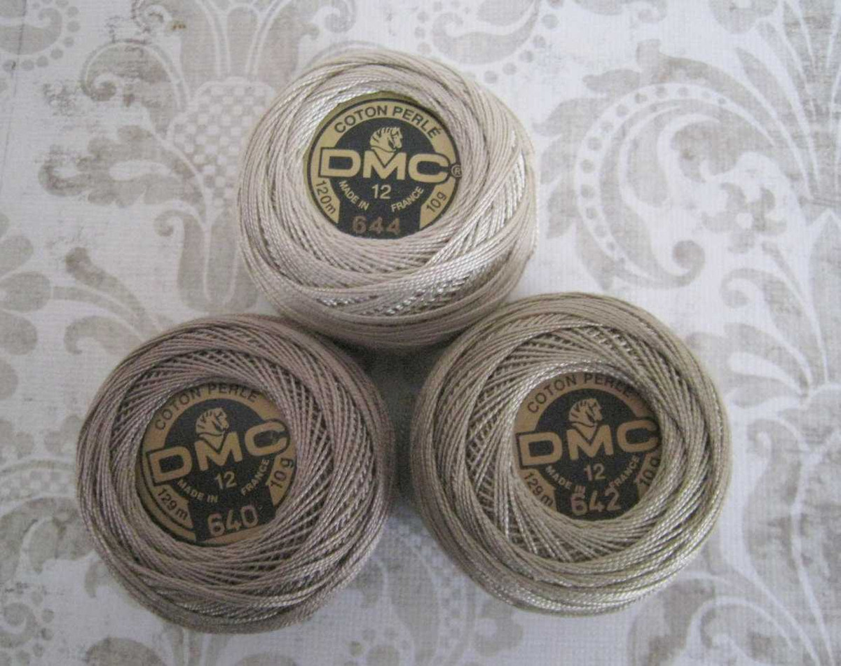 DMC Perle Cotton Thread Ball | Size 12 | 644 Medium Beige Gray