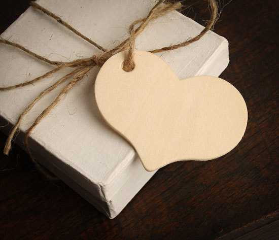 Unfinished Wooden Heart Gift Tag