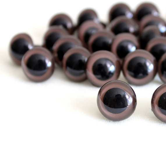 15 mm Brown Doll Eyes - 5 pairs