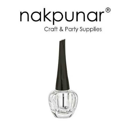 Set of 6- 13 ml Pumpkin Nail Polish Bottle with Brush, Agitator and Black Cap
