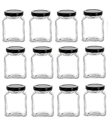 6 oz Cube Square Glass Jars with Lid - Made in Europe