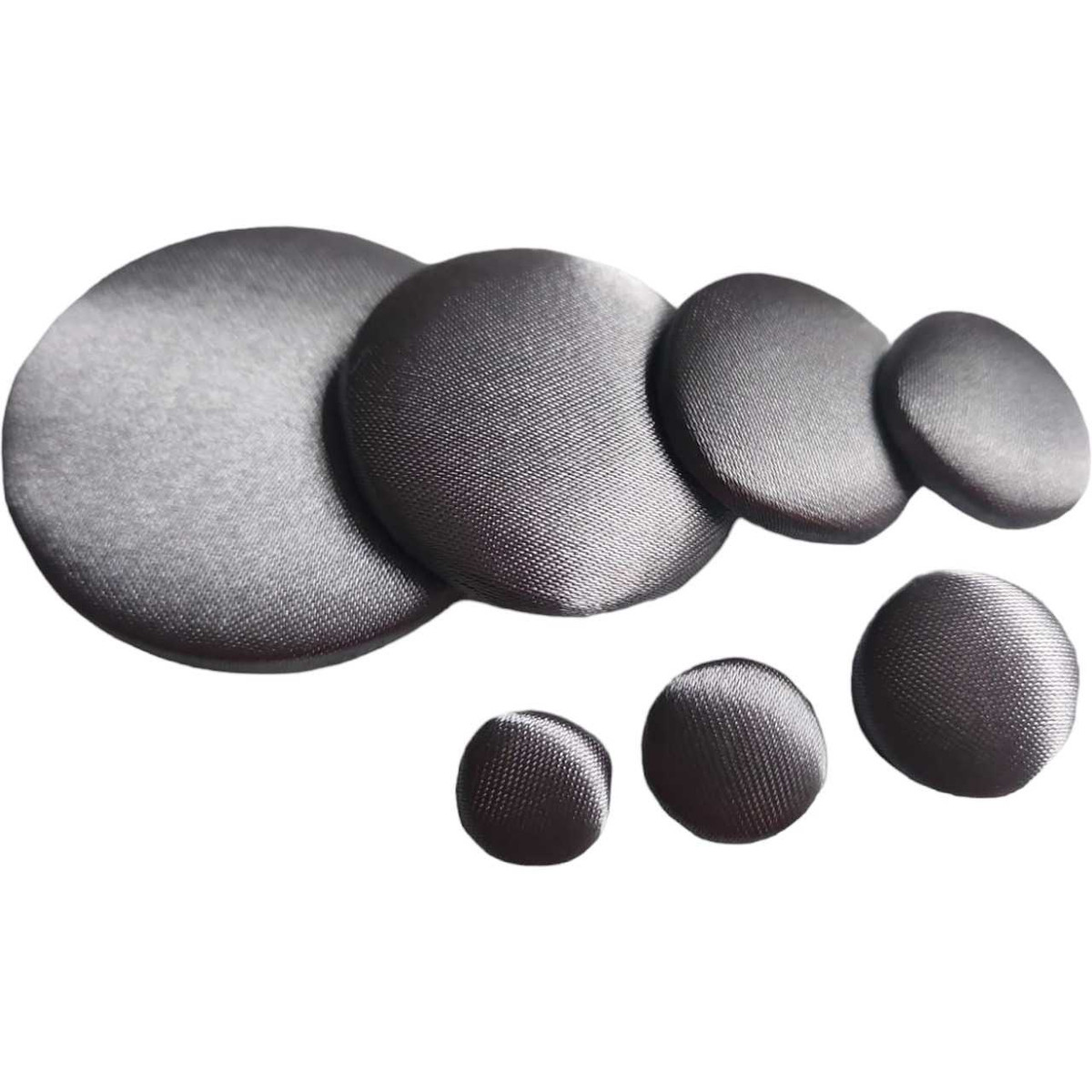 Medium Gray Silk Satin Button | Silk Satin Buttons