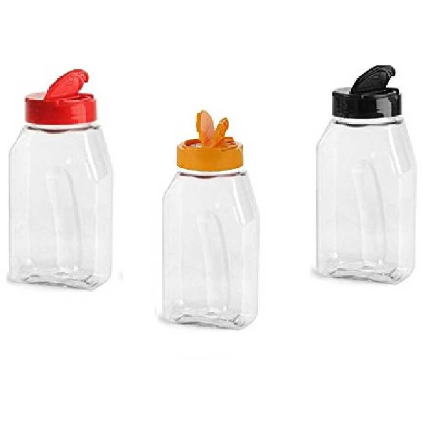 16 oz Oblong Plastic Spice Jar Case of 160 Single Wall Plastic