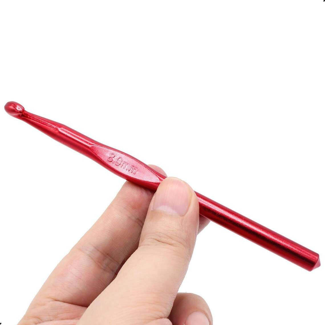 6 Pcs 8mm Aluminum Crochet Hook Knitting Needles US Size L (Size