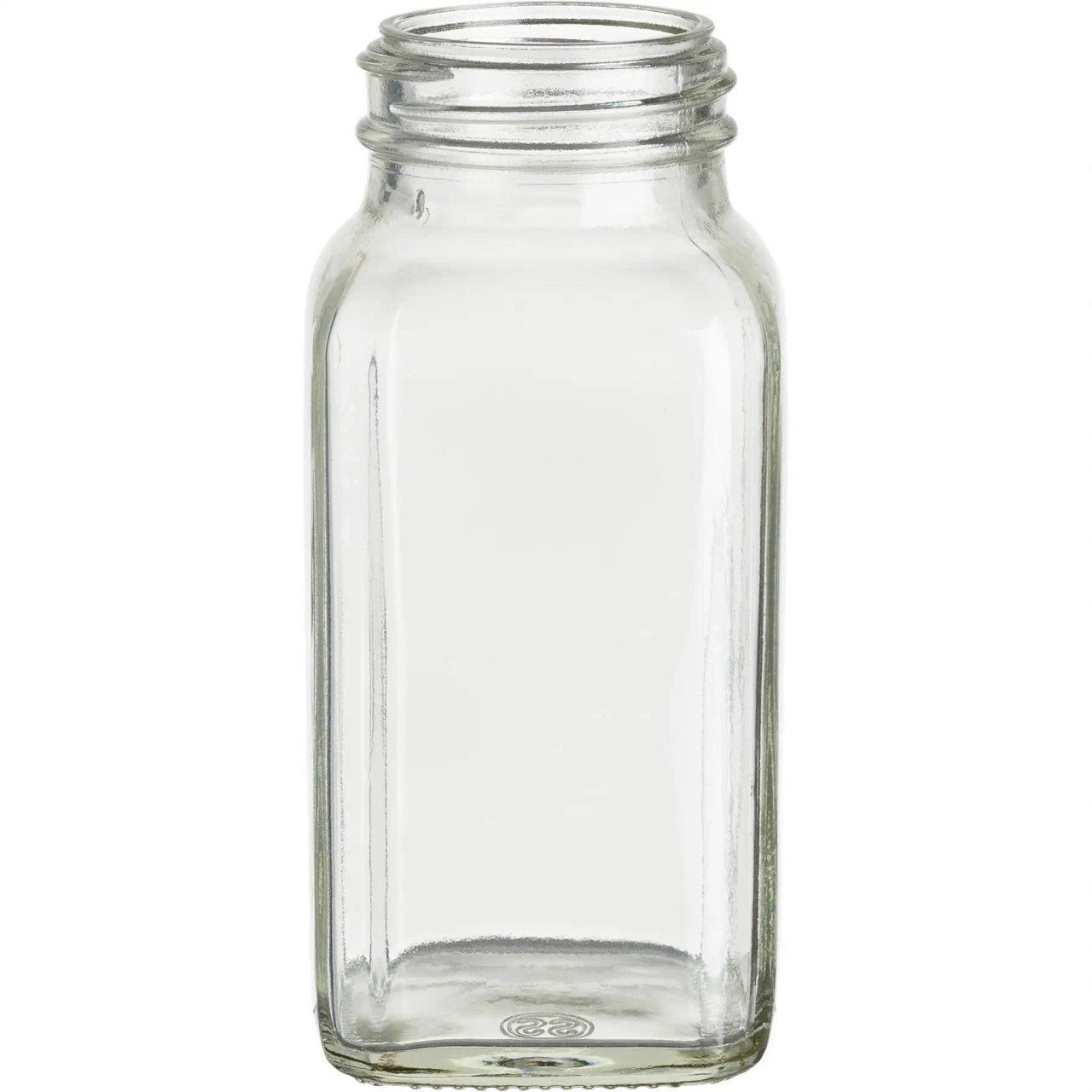 oz Glass French Square Spice Jar with Shaker and White Lid Jars