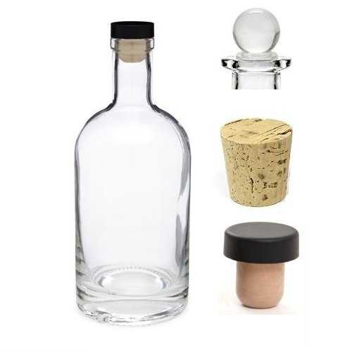 375 ml, 12 oz Heavy Bottom Nordic Liquor Bottle with Cork, T-bar and Glass  Stopper | Boston Rounds Bottles
