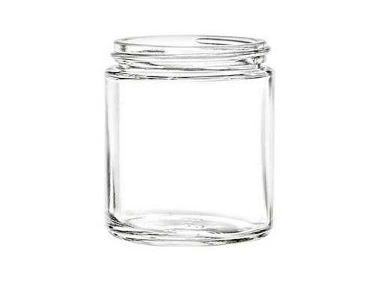 Clear Straight-Sided Glass Jars - 8 oz, Black Metal Cap
