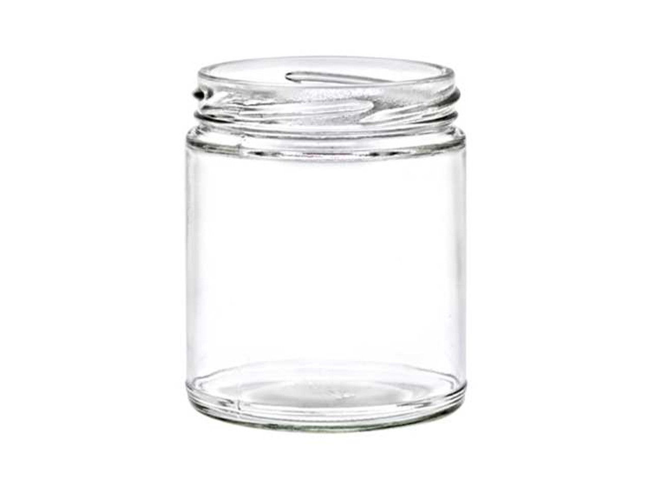 6oz Clear Straight Sided Jars, 63-400 Polypropylene Cap & PTFE Disc, case/24