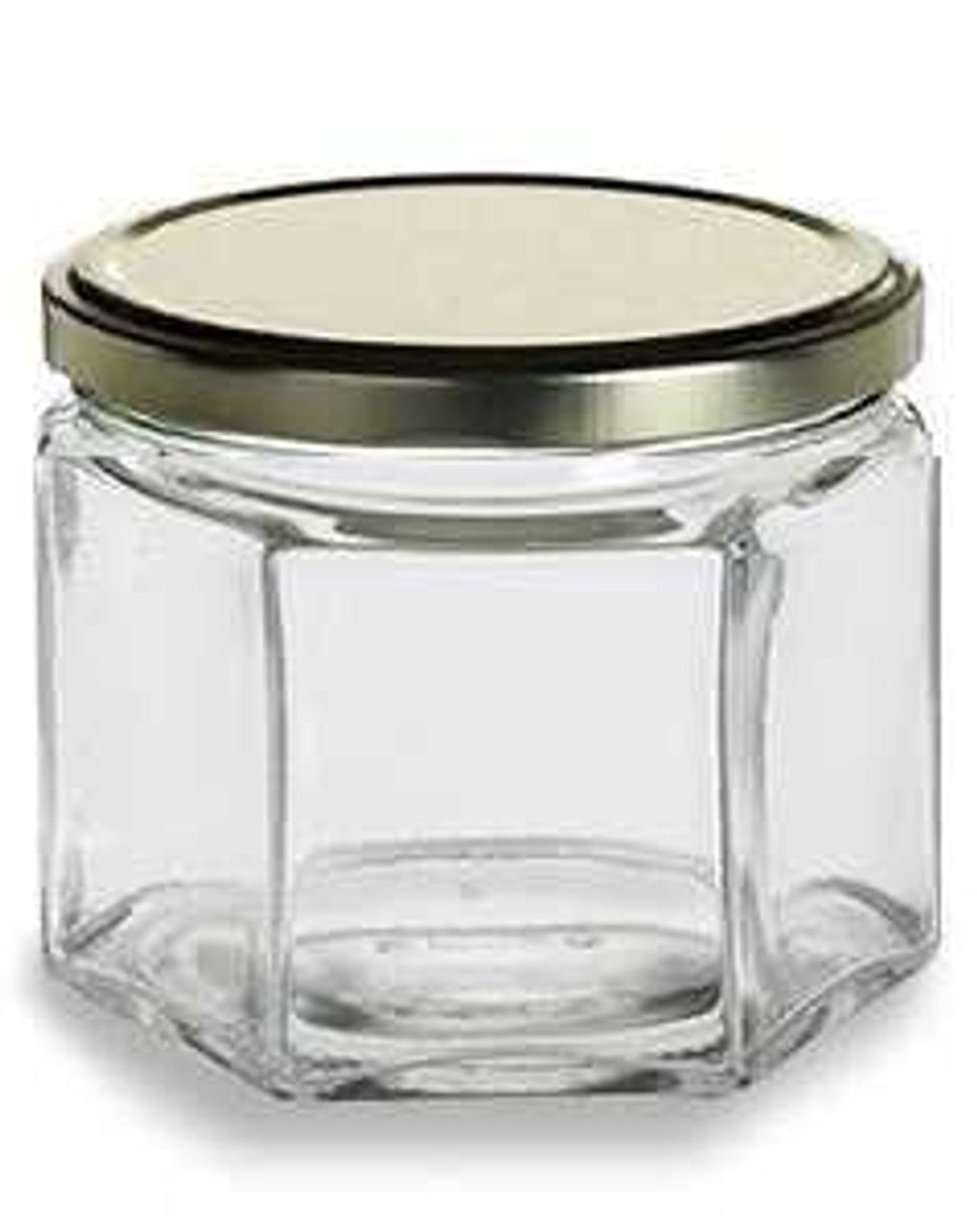 12 oz Hexagon Glass Jar with Lid (380 ml)