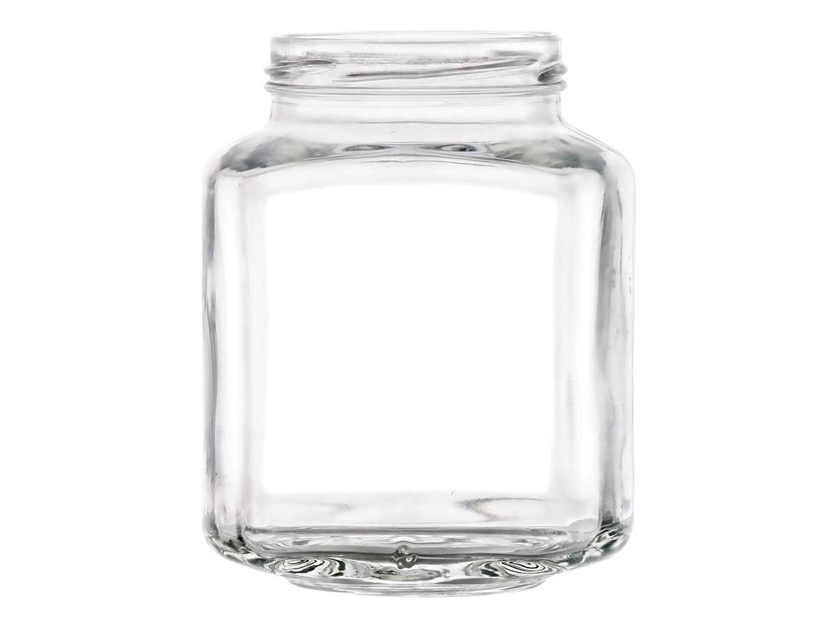 16 oz Oval Hexagon Glass Jar with Lid - Made in Europe | Oval
