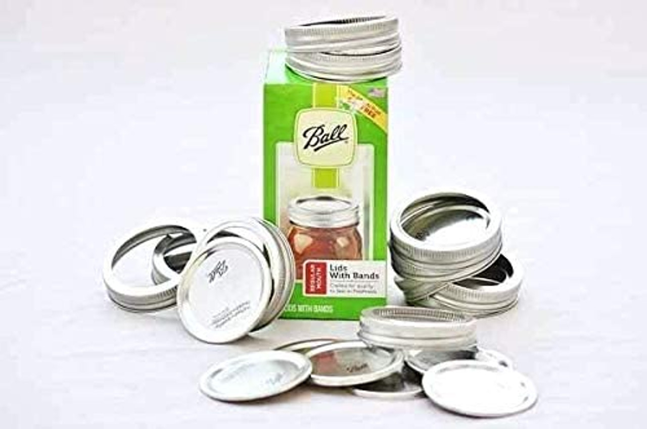 Pearz 100 Pcs (50 Pcs Canning Lids + 50 Pcs Rings) Regular Mouth Canning Lids, Split-Type Lids for Mason Jar Canning Lids Regular Mout