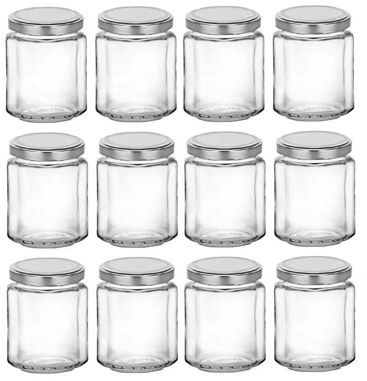 6 oz. Straight Sided Glass Jars With White Lids - Nature's Garden
