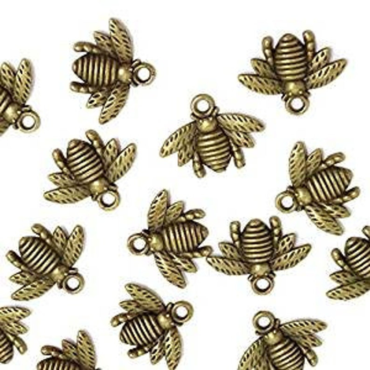25 pcs Antique Bronze Honey Bee Charms 16x21mm - NAKPUNAR