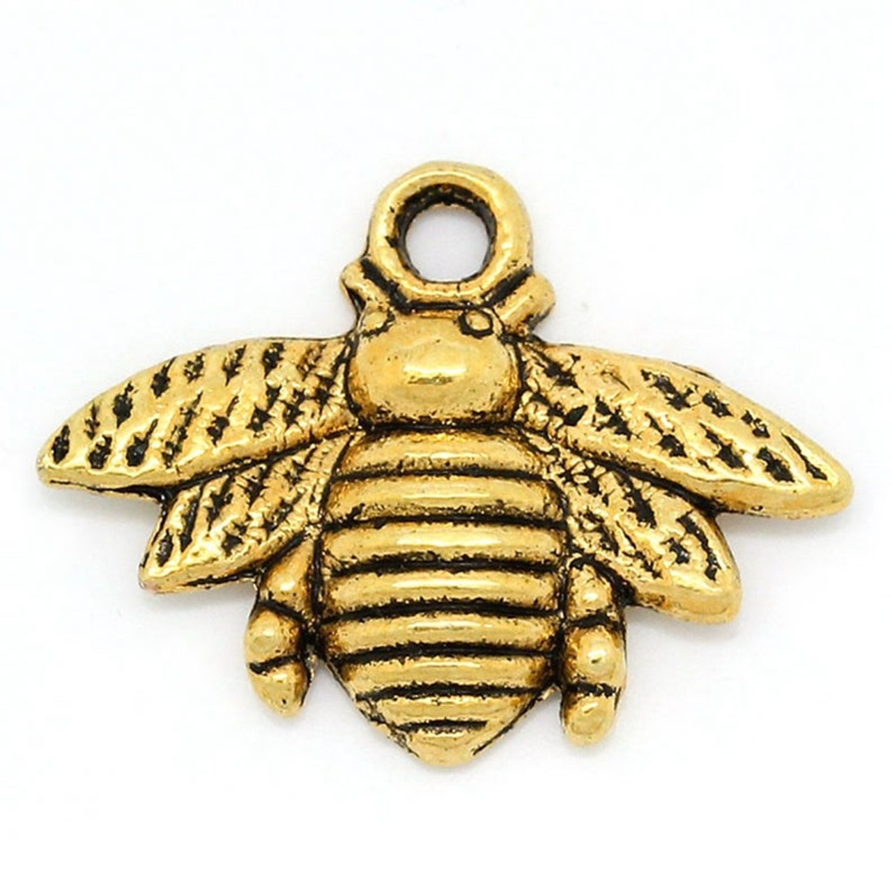 25 pcs Gold Honey Bee Charms 16x21mm - NAKPUNAR