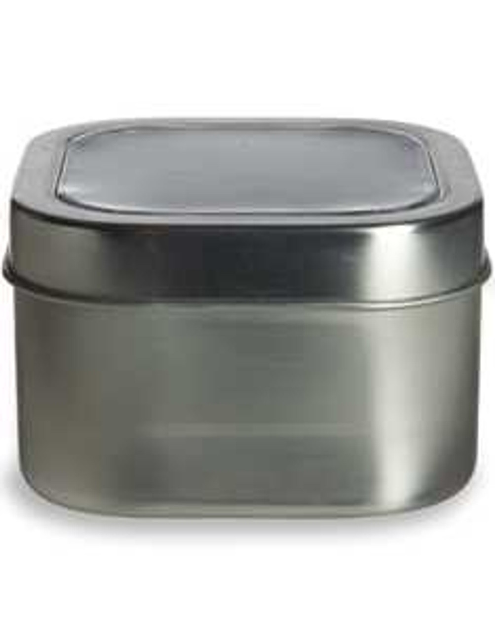 8 oz Square Tin Container with Clear Top Slip on Lid