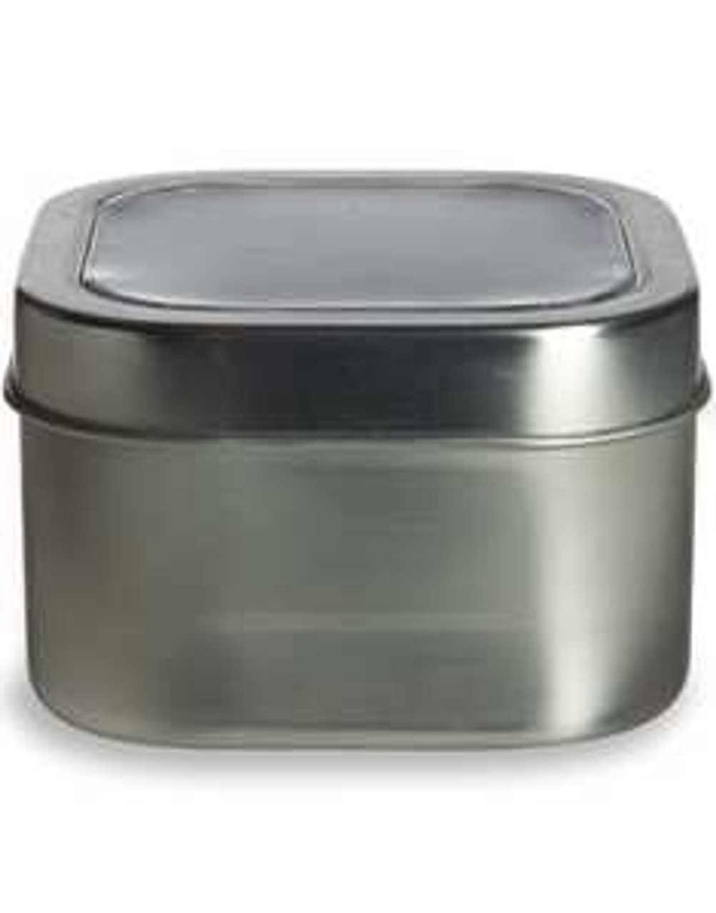8 oz Square Tin Container with Clear Top Slip on Lid | Tin