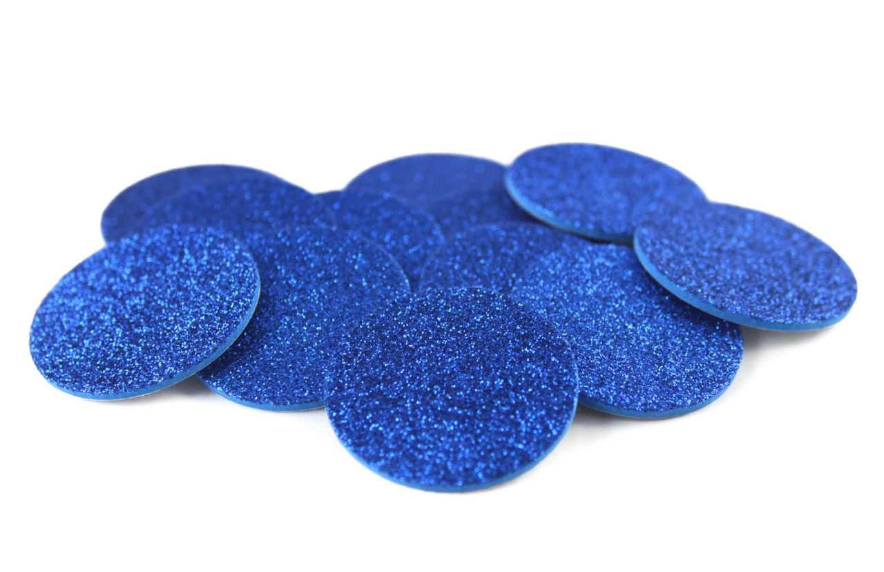 Royal Blue Glitter Adhesive Foam Circles