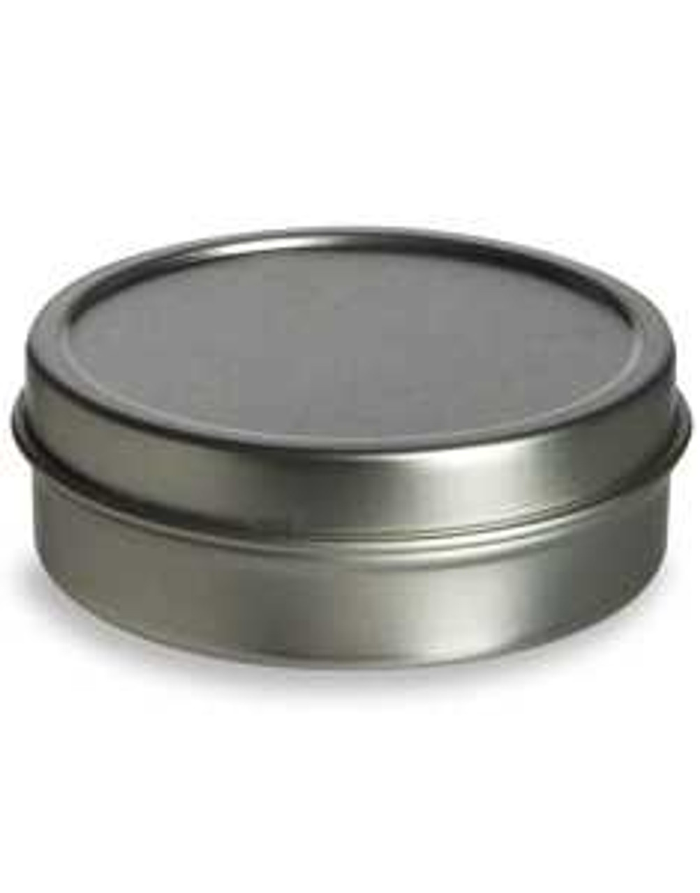 16 oz Round Tin Container with Clear Top Slip on Lid