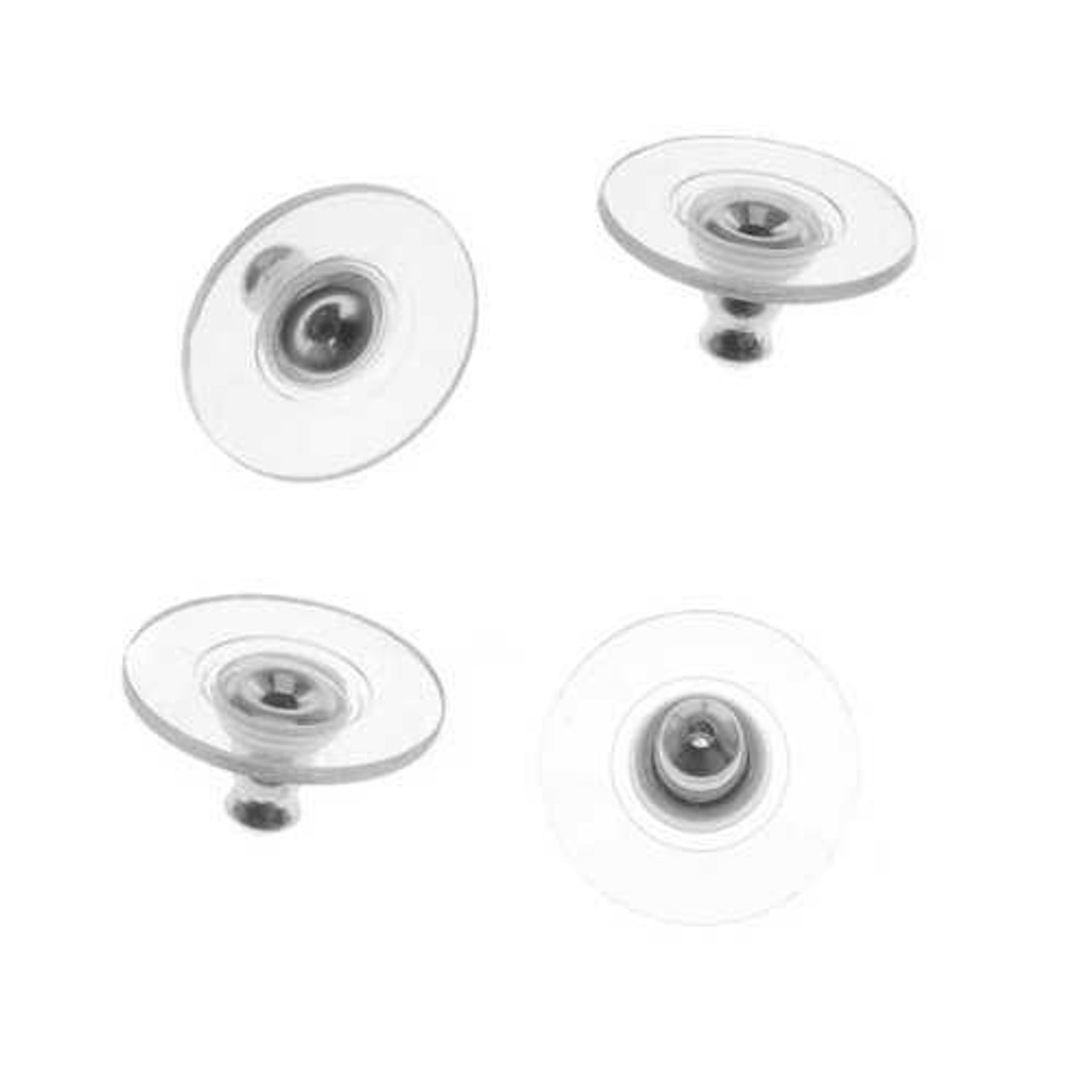Hypo Allergenic Bullet Clutch Earring Backs with Pads - Silver
