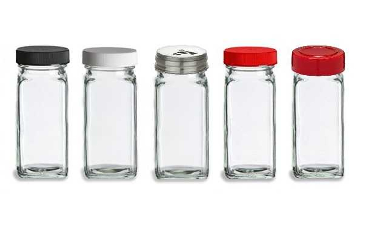 Set of 4 Mini Optic Spice Jars, 4oz