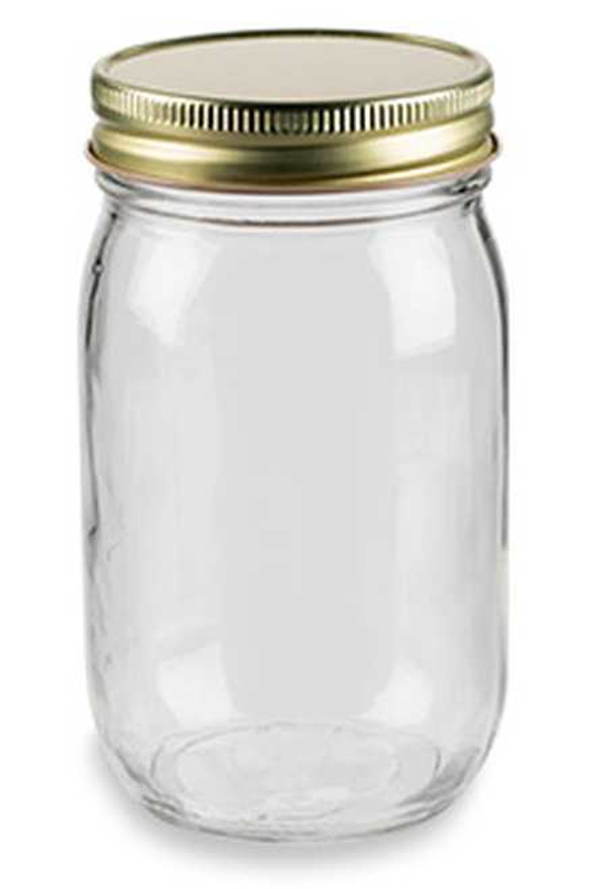 16 oz Mason Glass Jar with your choice of lid - Pint - Made In USA