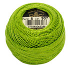 DMC Size 8 Perle Cotton Thread | 907 Light Parrot Green | Size 8