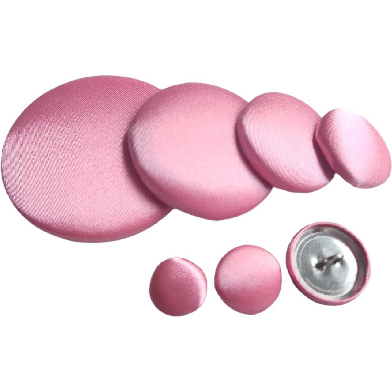 Candy Pink Satin Button | Silk Satin Buttons