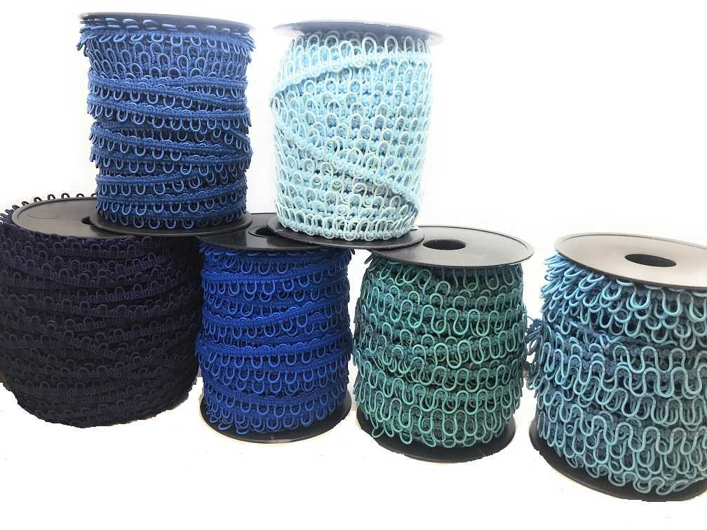 Blue Adjacent Elastic Button Loop Tape Sewing Nakpunar